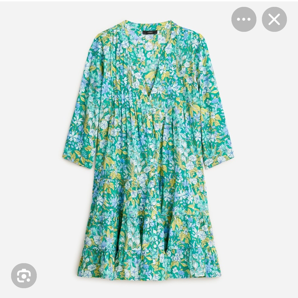 NWT J.Crew Aqua Floral Cotton Dress